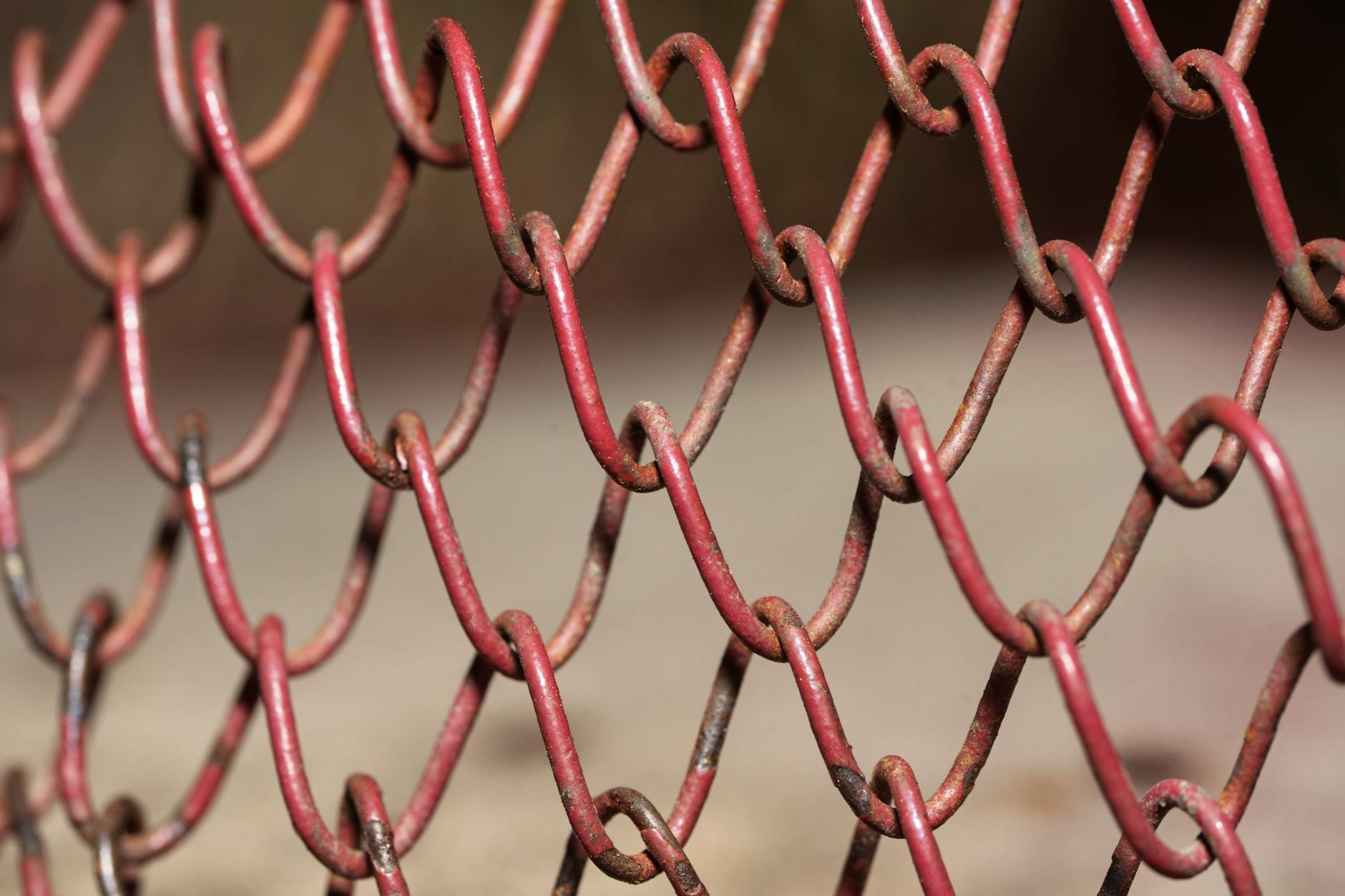 disavow link - Detailed view of a red rusty chain link fence, highlighting texture and pattern.