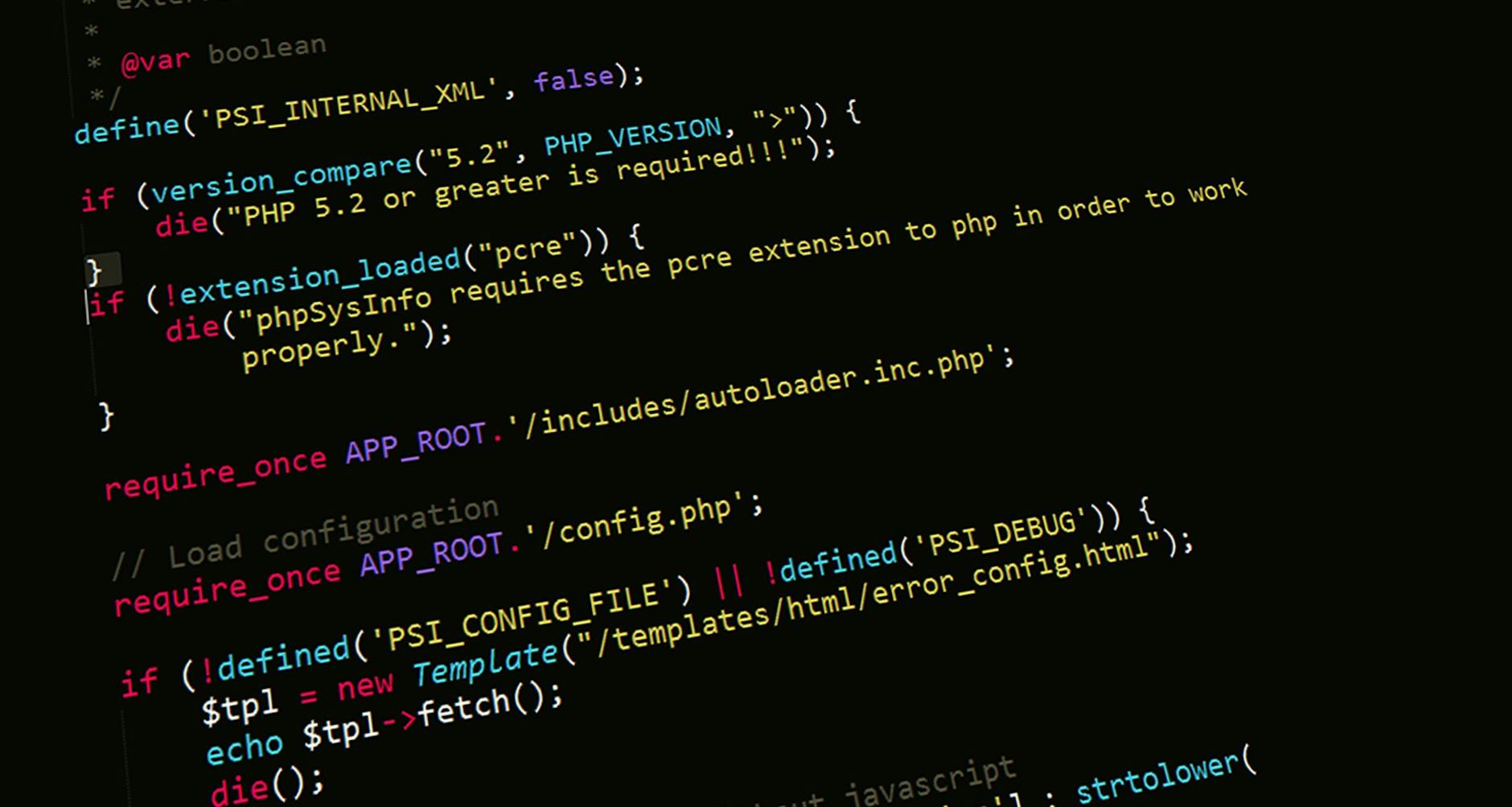 optimasi lazy load - A close-up view of PHP code displayed on a computer screen, highlighting programming and development concepts.